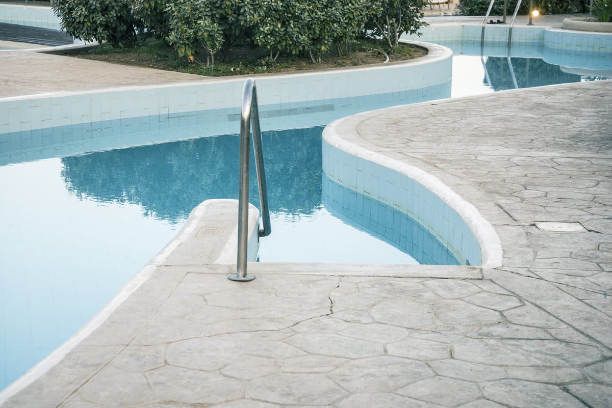 Beautiful view of swimming pool of luxury hotel